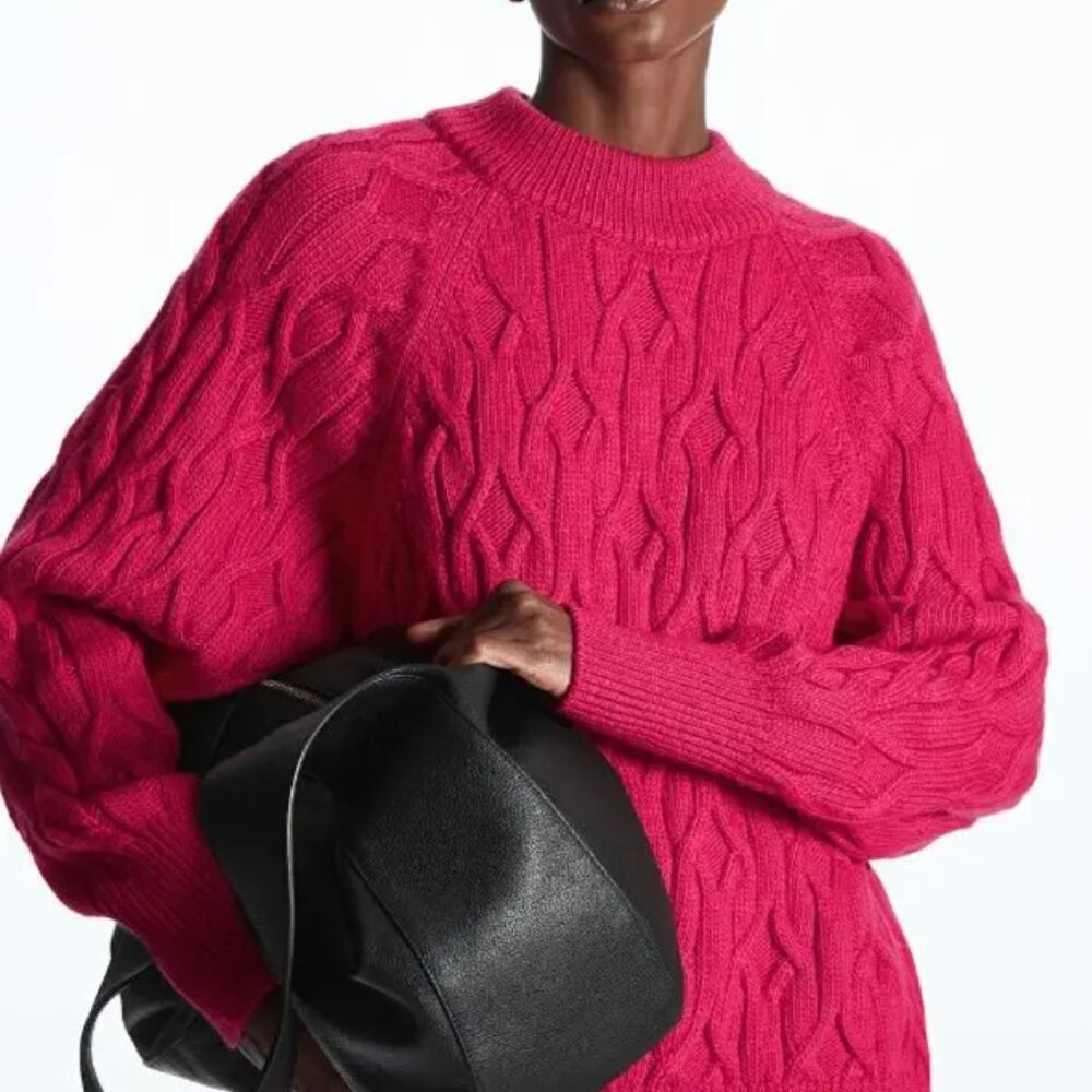 COS Cable-knit Wool-blend Sweater